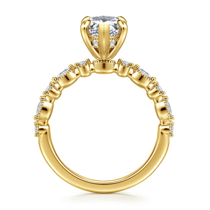 Lanna - 14K Yellow Gold Marquise Shape Diamond Engagement Ring
