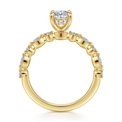 Lanna - 14K Yellow Gold Oval Diamond Engagement Ring