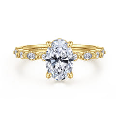Lanna - 14K Yellow Gold Oval Diamond Engagement Ring