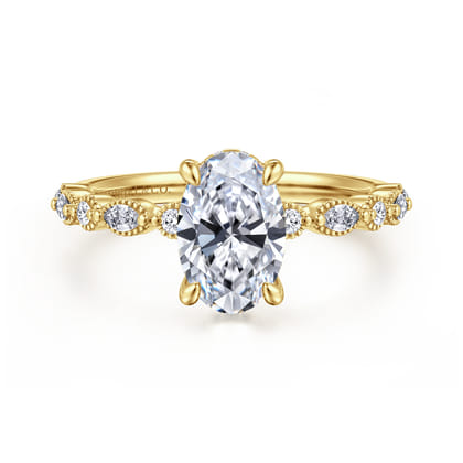 Lanna - 14K Yellow Gold Oval Diamond Engagement Ring