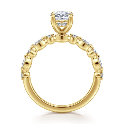 Lanna - 14K Yellow Gold Oval Diamond Engagement Ring