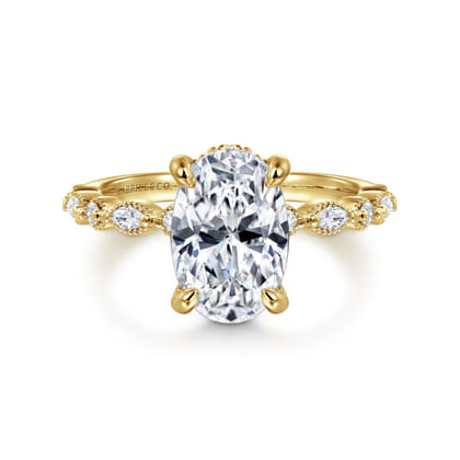 Lanna - 14K Yellow Gold Oval Diamond Engagement Ring