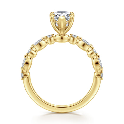 Lanna - 14K Yellow Gold Pear Shape Diamond Engagement Ring