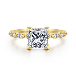 Lanna - 14K Yellow Gold Princess Cut Diamond Engagement Ring