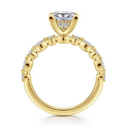 Lanna - 14K Yellow Gold Princess Cut Diamond Engagement Ring