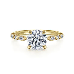 Lanna - 14K Yellow Gold Round Diamond Engagement Ring