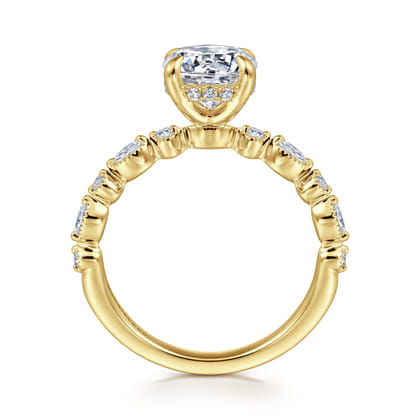 Lanna - 14K Yellow Gold Round Diamond Engagement Ring
