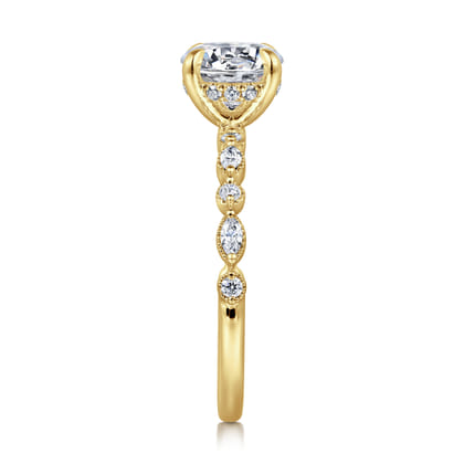 Lanna - 14K Yellow Gold Round Diamond Engagement Ring