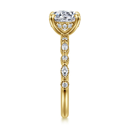 Lanna - 14K Yellow Gold Round Diamond Engagement Ring