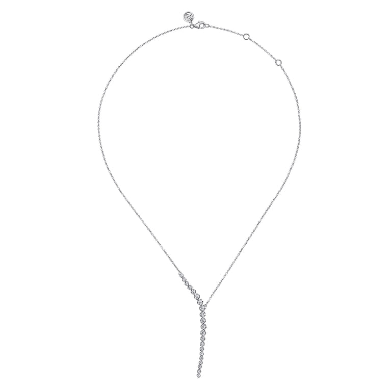 Lariat Y Necklace 14K White Gold Diamond 0.75ct - 0.75 ct - Shot 2