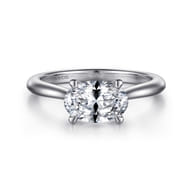 Larissa - 14K White Gold East West Oval Solitaire Engagement Ring