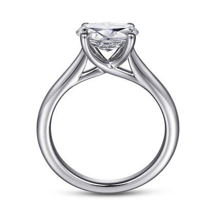 Larissa - 14K White Gold East West Oval Solitaire Engagement Ring