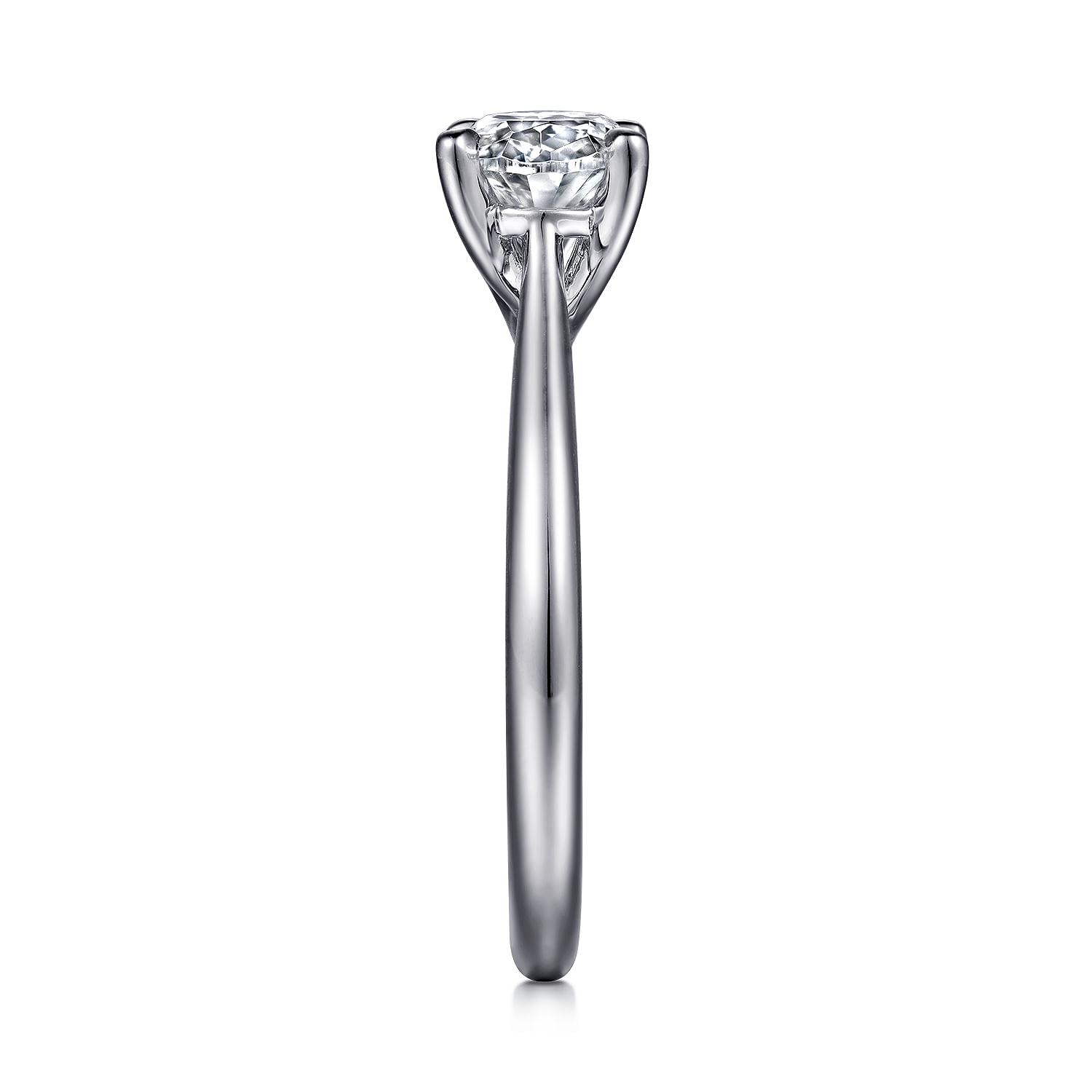 Larissa - 14K White Gold East West Oval Solitaire Engagement Ring