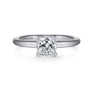 Lark - 14K White Gold Cushion Cut Solitaire Engagement Ring