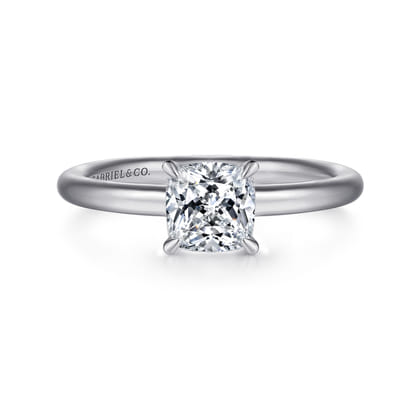 Lark - 14K White Gold Cushion Cut Solitaire Engagement Ring