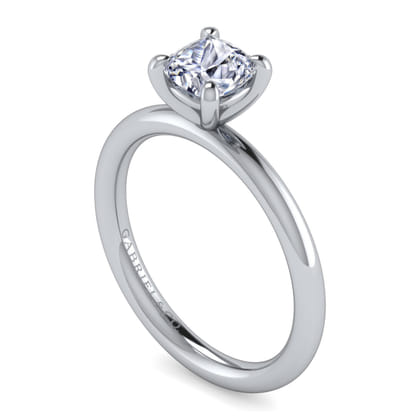 Lark - 14K White Gold Cushion Cut Solitaire Engagement Ring
