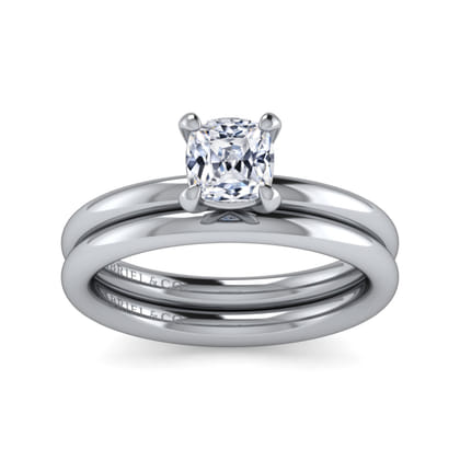 Lark - 14K White Gold Cushion Cut Solitaire Engagement Ring