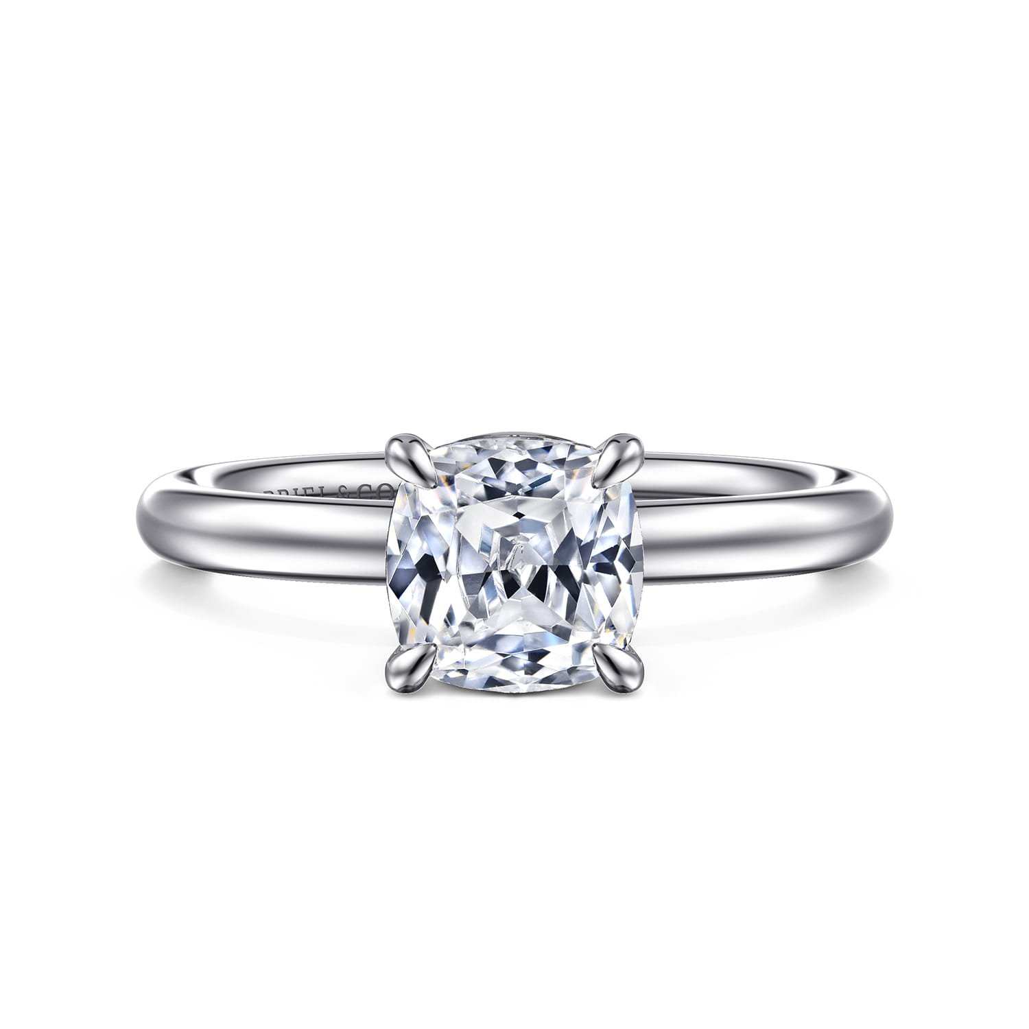 Lark - 14K White Gold Cushion Cut Solitaire Engagement Ring
