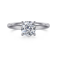 Lark - 14K White Gold Cushion Cut Solitaire Engagement Ring