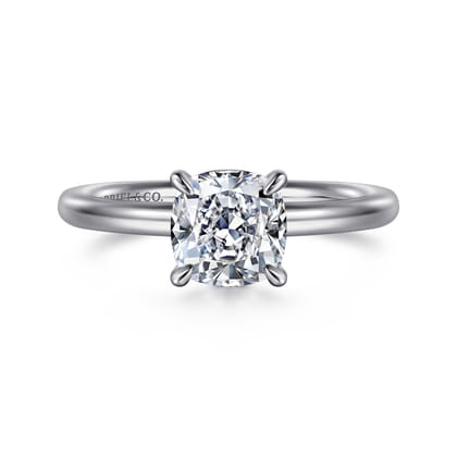 Lark - 14K White Gold Cushion Cut Solitaire Engagement Ring