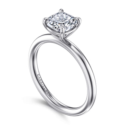 Lark - 14K White Gold Cushion Cut Solitaire Engagement Ring