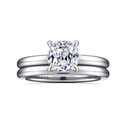 Lark - 14K White Gold Cushion Cut Solitaire Engagement Ring