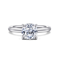 Lark - 14K White Gold Cushion Cut Solitaire Engagement Ring