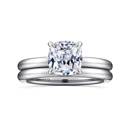Lark - 14K White Gold Cushion Cut Solitaire Engagement Ring