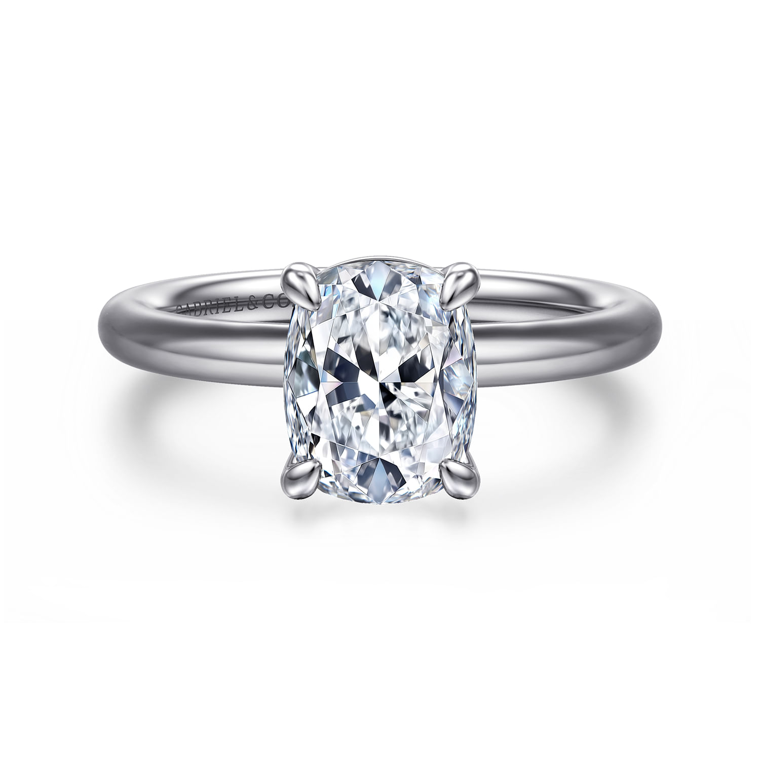Lark - 14K White Gold Elongated Cushion Solitaire Engagement Ring