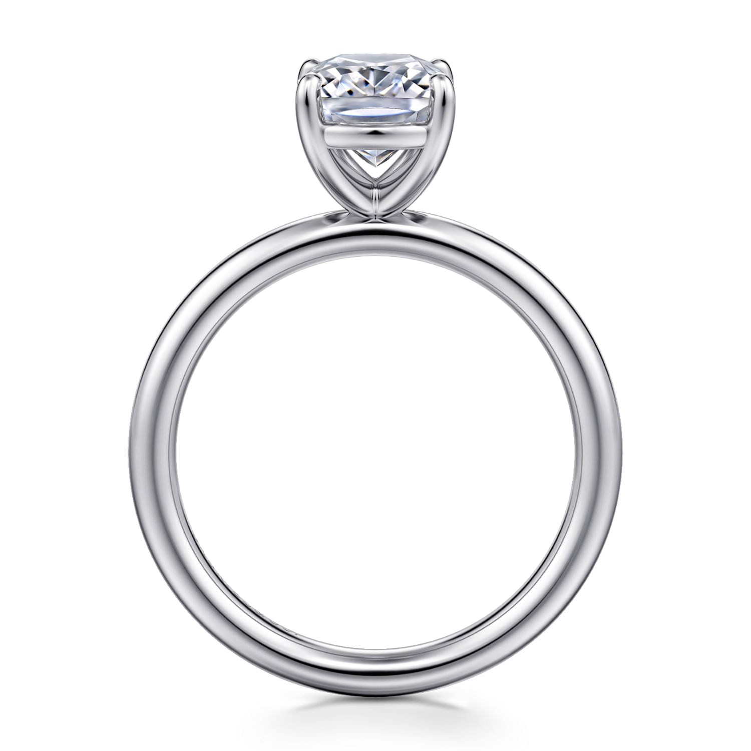 Lark - 14K White Gold Elongated Cushion Solitaire Engagement Ring