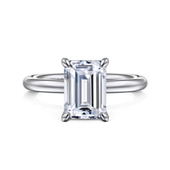 Lark - 14K White Gold Emerald Cut Solitaire Engagement Ring