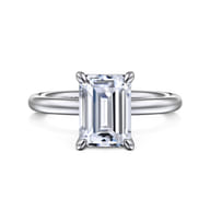 Lark - 14K White Gold Emerald Cut Solitaire Engagement Ring