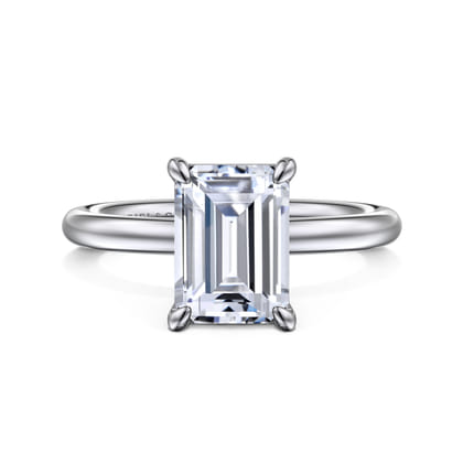 Lark - 14K White Gold Emerald Cut Solitaire Engagement Ring