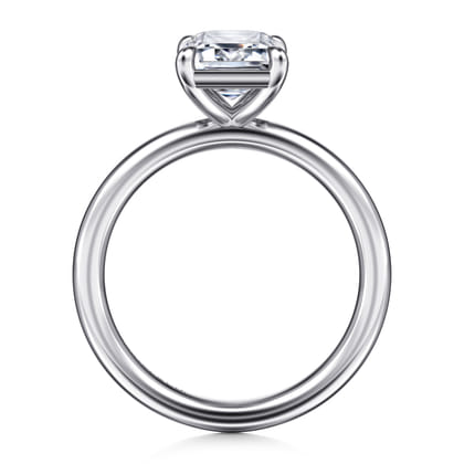 Lark - 14K White Gold Emerald Cut Solitaire Engagement Ring