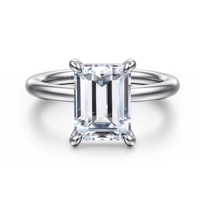 Lark - 14K White Gold Emerald Cut Solitaire Engagement Ring
