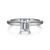 Lark - 14K White Gold Emerald Cut Solitaire Engagement Ring