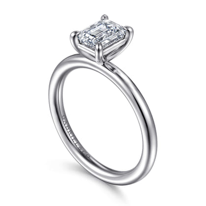 Lark - 14K White Gold Emerald Cut Solitaire Engagement Ring