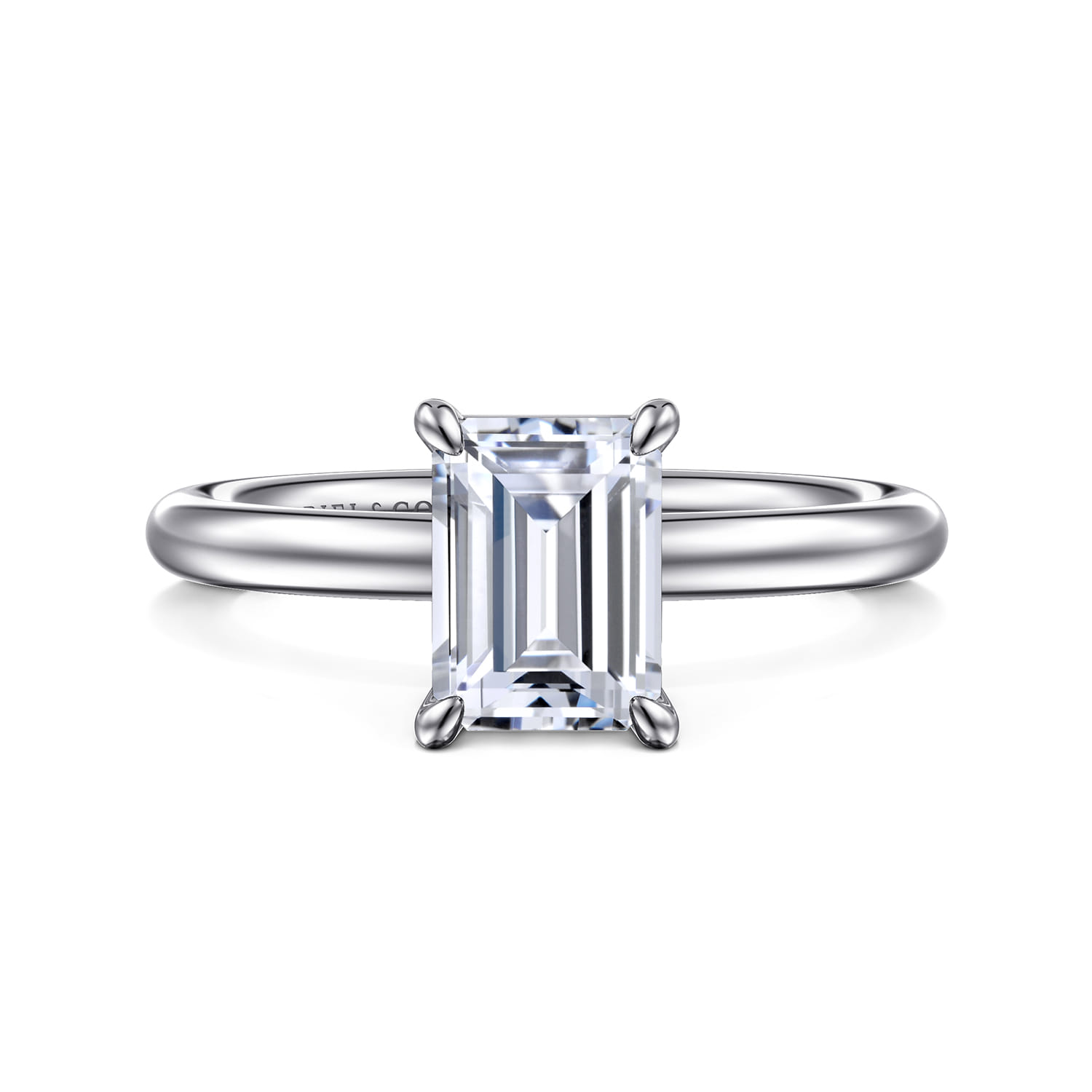 Lark - 14K White Gold Emerald Cut Solitaire Engagement Ring