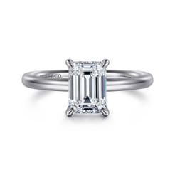 Lark - 14K White Gold Emerald Cut Solitaire Engagement Ring