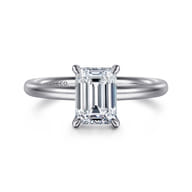 Lark - 14K White Gold Emerald Cut Solitaire Engagement Ring