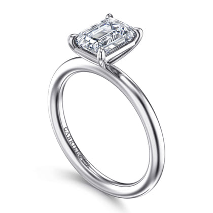 Lark - 14K White Gold Emerald Cut Solitaire Engagement Ring