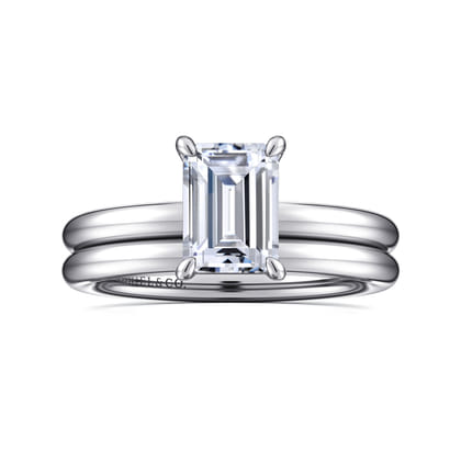 Lark - 14K White Gold Emerald Cut Solitaire Engagement Ring
