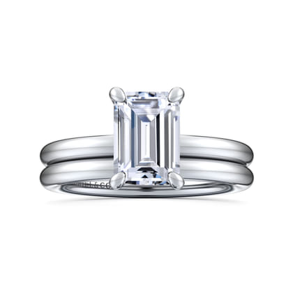 Lark - 14K White Gold Emerald Cut Solitaire Engagement Ring