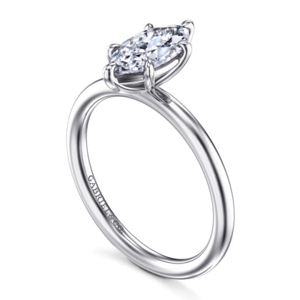 Lark - 14K White Gold Marquise Shape Solitaire Engagement Ring