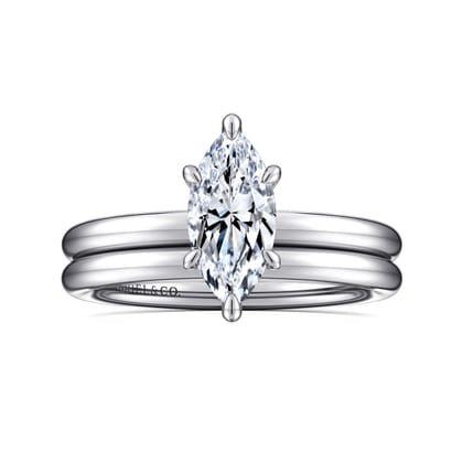 Lark - 14K White Gold Marquise Shape Solitaire Engagement Ring