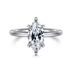 Lark - 14K White Gold Marquise Shape Solitaire Engagement Ring