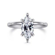 Lark - 14K White Gold Marquise Shape Solitaire Engagement Ring