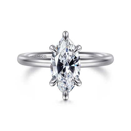 Lark - 14K White Gold Marquise Shape Solitaire Engagement Ring