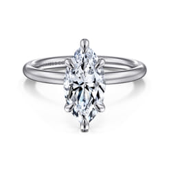 Lark - 14K White Gold Marquise Shape Solitaire Engagement Ring