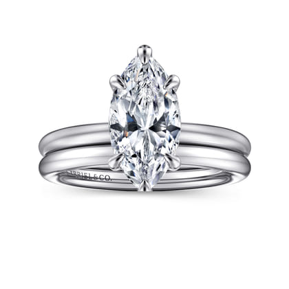 Lark - 14K White Gold Marquise Shape Solitaire Engagement Ring